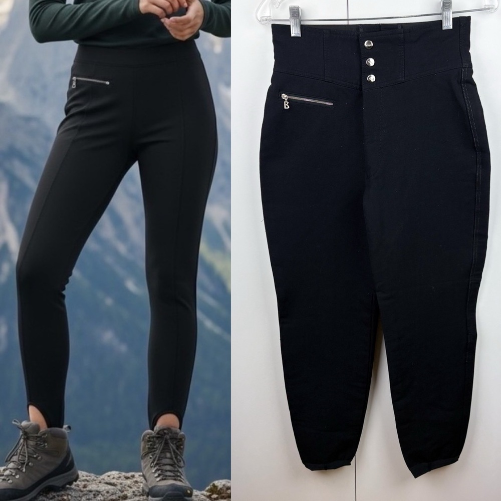 Bogner Stirrup Ski Pant Black Outdoor Thermal Base Layer Nylon Wool Hiking Warm